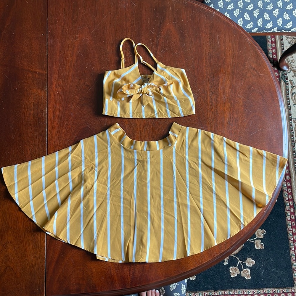 two-piece strapped skirt set